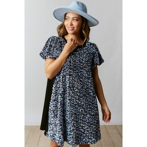 All That Glitters Sequin Shirt Dress in Black - Picture 9 of 10